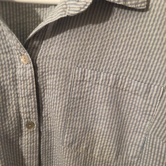 Mudpie Blue and White Seersucker Collared Dress - Picture 2 of 8